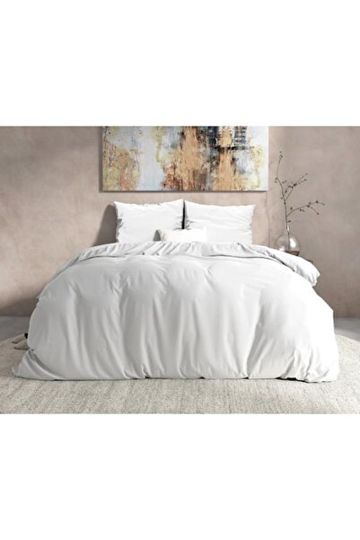 DreamHomes Dreamhouse Premium Flannel Bedding Mendez White 200x200/220 cm, 100% Cotton, 2 Pillowcases, 160 GSM