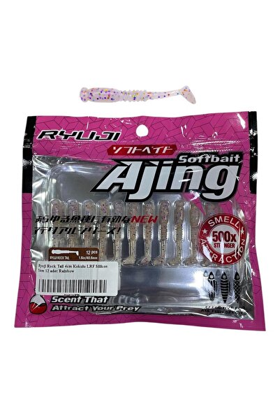 RYUJI Rock Tail 4cm Kokulu LRF Silikon Yem 12 adet Rainbow
