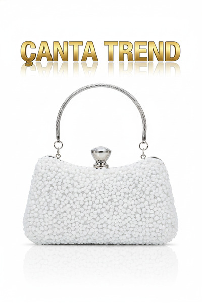 Çanta Trend Women's Silvery Handle Detailed Chain Long Strap Evening Dress Bag