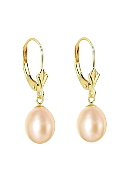 Kaskadda Cercei Perle Crem, Naturale, Formă Lacrimă 8/5 mm și Aur Galben 14K | KASKADDA®