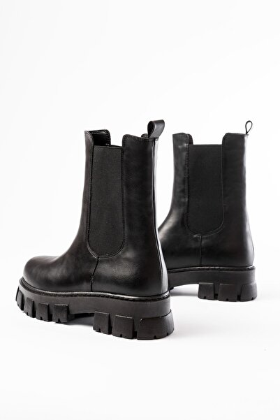 Zerenyus Zri̇n-299 Premium Black High-Sole Elastic Daily Women's Boots