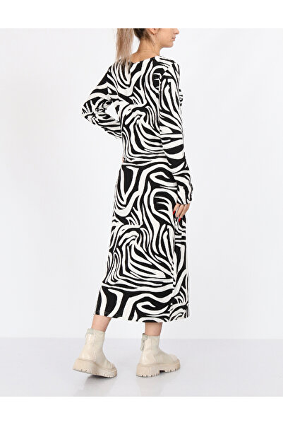 PIECES Long dress, White/Black