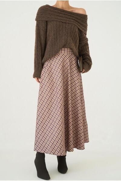 Serpirella Butik Καρό φούστα