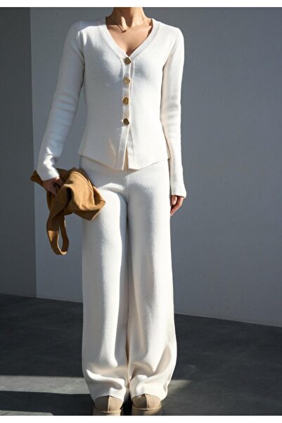 Serpirella Butik Πλεκτό ζακέτα με λεπτομέρεια με κουμπιά σε σχήμα V