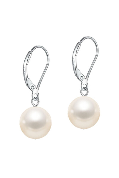 Kaskadda Cercei Perle Mari Albe, Business, de 9–10 mm, Tortiță Închisă, Argint 925 – Calitate AA+ | KASKADDA®