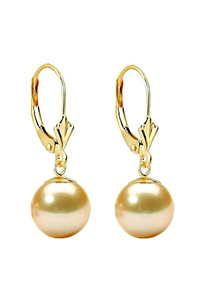 Kaskadda Cercei Perle Naturale Crem 8 mm, Rotunde AAA, Aur 14K (aur 585), Model Lalea | KASKADDA®