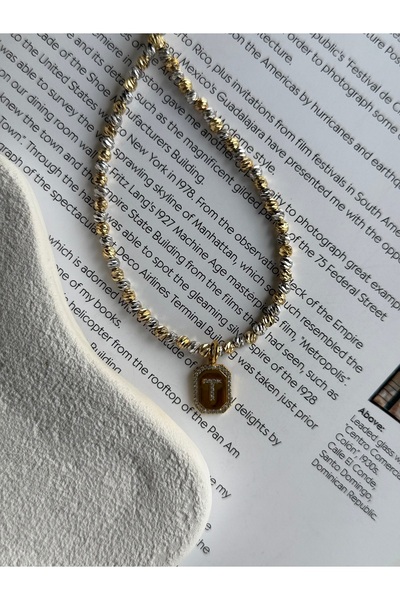 Rossetto Atelier T Letter Mix Color Dorika Necklace