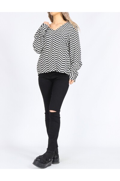 ONLY Blouse, White/Black