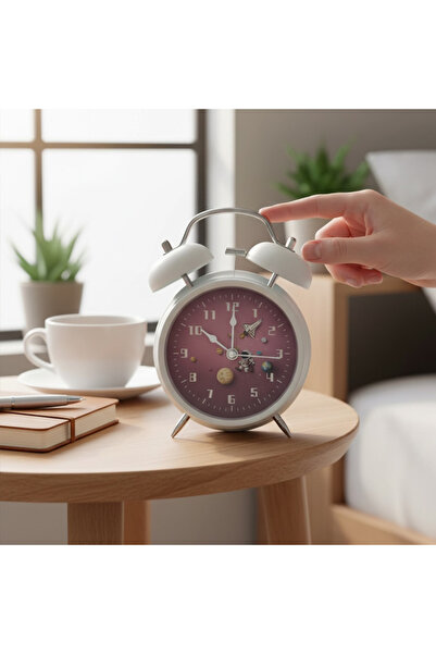 keyfim shop Astronot Tasarımlı Kırmızı Masa Üstü Büyük Boy Alarmlı Çalar Saat...