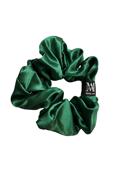 MATASIA Elastic de Păr din Mătase Naturală Mulberry 22 Momme – Verde Smarald,...