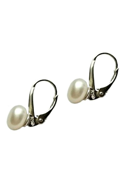 Kaskadda Cercei Perle Albe Buton, Argint 925, Tortiță Închisă | KASKADDA®