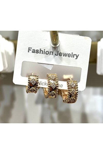 Fashion Jewellery 3-Piece Gold Earring Set