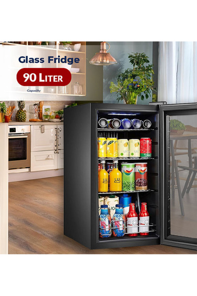 ARROW RO-110SCK 90L Glass Door Refrigerator (Black)