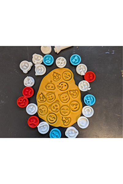 çınarpromosyon Emoji Printing Set - Stampa Stamp Kit for Dough and Clay (27 Pieces)
