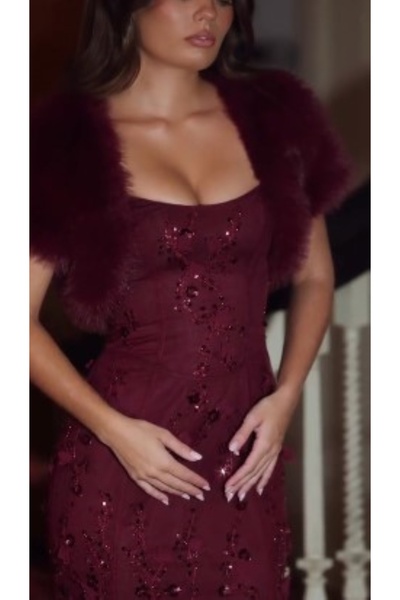 Genrics فستان سهرة احمر