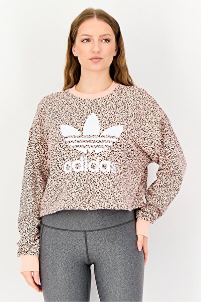 adidas Women Sportswear Fit Long Sleeve Outdoor Cropped Sweatshirt, Multicolor