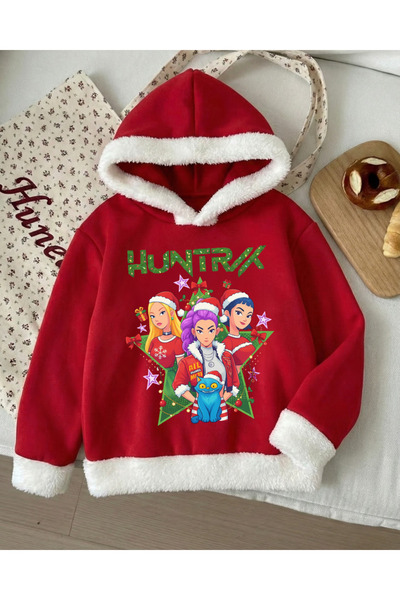 Touz Moda Χριστουγεννιάτικο φούτερ K-Pop Demon Hunterx Bold Young με κουκούλα