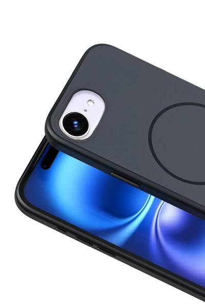 Fuchsia Apple iPhone 16E Neva Magsafe Compatible Cover - Black