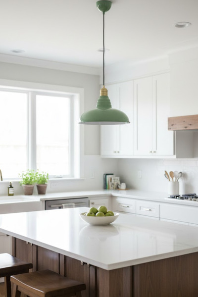 Luzarana Sidney Metal Gövde Yeşil Renkli Tekli Avize Sarkıt Salon Mutfak Ofis...