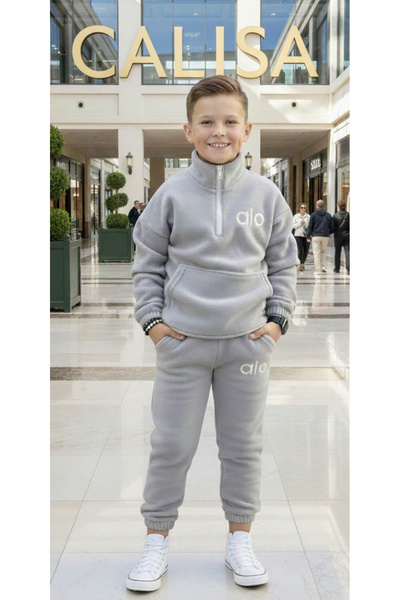 Calisa Unisex Children's Polar Alo Tracksuit Set |   Warm Unisex Hooded Sweatshirt Bottom Top Winter Set
