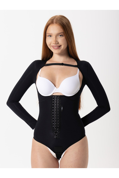 H&A Korse Corset Fajas مشد طبي لشفط الدهون وشد البطن بعد الولادة مع أكمام قاب...