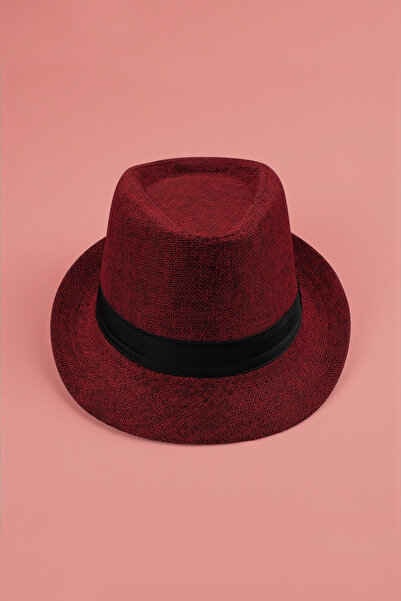 Milleniva Summer Fabric Red Fedora Trilby Hat