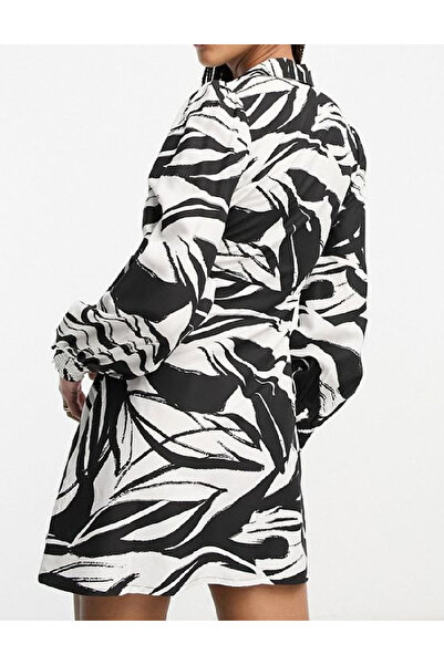 New Look Short dress, White/Black