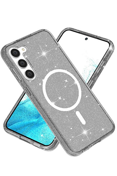 Fuchsia Samsung Galaxy S23 Case Star Magsafe Compatible Cover - Black