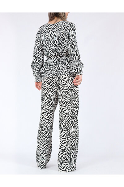 ONLY Pantaloni, Alb/Negru