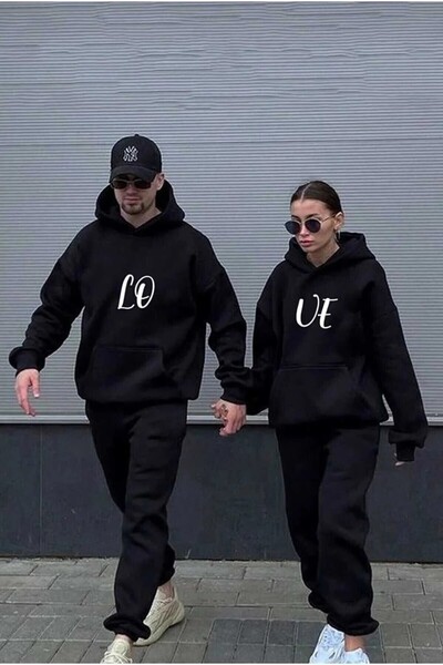 LELVANİ Σετ φόρμας με στάμπα love, διπλό σετ φόρμας με στάμπα love