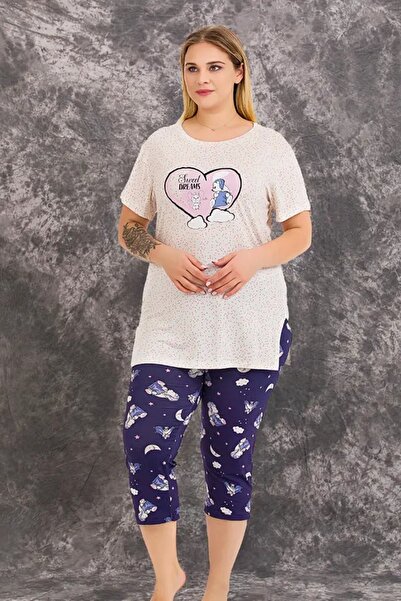 lidofya طقم بيجامة كبير الحجم بنقشة السحاب