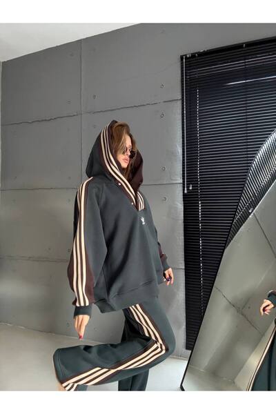 bonibon butikk Women's Quality Luxury Clothing 3 Thread Ş Fleece-Lined Bottom Top Set