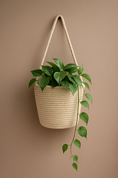 ÖRGÜM Coș organizator decorativ multifuncțional 15x15 cm PLANTĂ ȘI DISPOZITIV DE AGĂTAT NU INCLUS