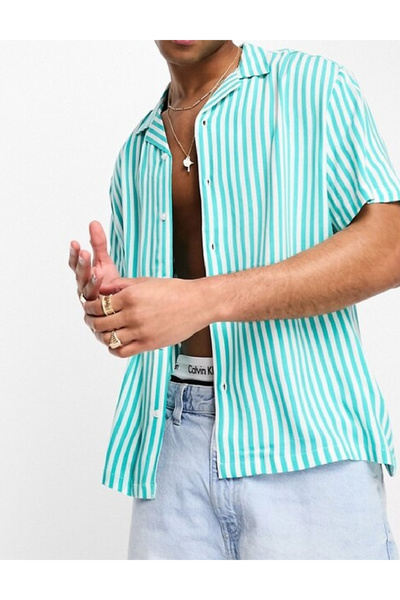 Evendi Shirt, Turquoise/White