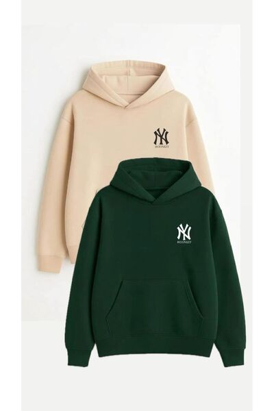 woonkey Unisex Oversized Hooded Sweat | Winter Thick Fabric | Soft Fleece Underwear | 2 Colors – Beige / Brown