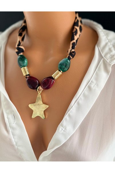 Limi Design Star Accessory Leopard Necklace-Bandana Necklace-Kerchief Necklace