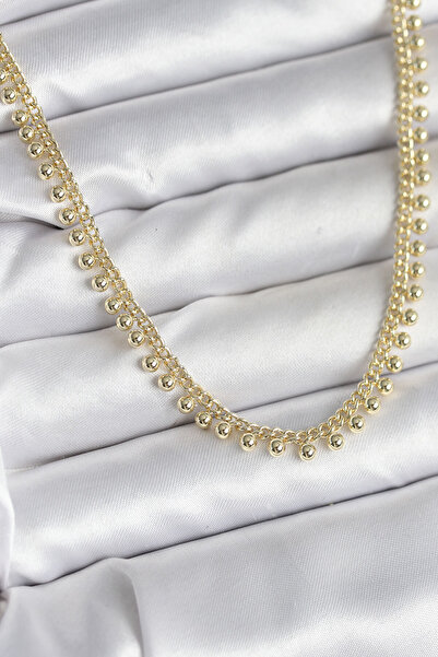 Mustran قلادة نسائية من النحاس بلون ذهبي على شكل سلسلة متتالية