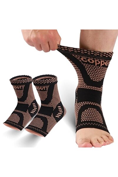 AjieQaQ Manșon de compresie pentru gleznă cu infuzie de cupru – Calmare a dur...