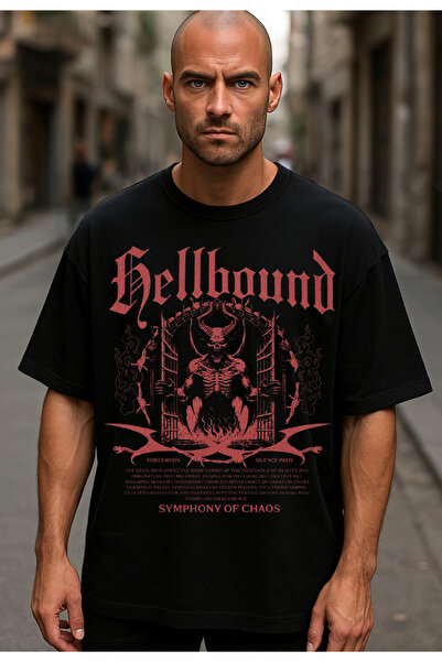 Korefanzin Devil Door T-Shirt – the Devil Who Knocks on the Door, Chaos Design Oversized Premium Tshirt