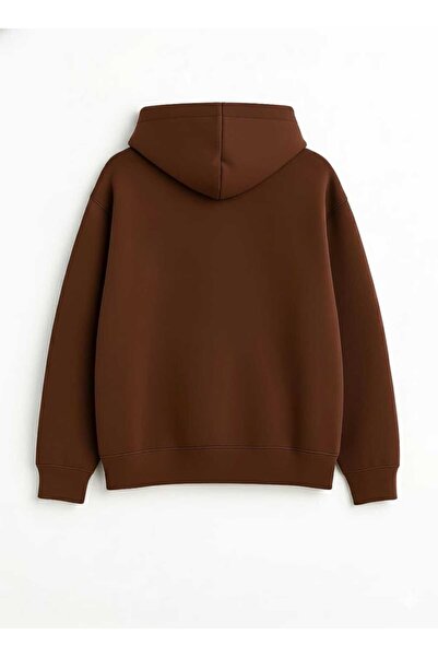 woonkey Unisex Oversized Hooded Sweat | Winter Thick Fabric | Soft Fleece Underwear | 2 Colors – Beige / Brown