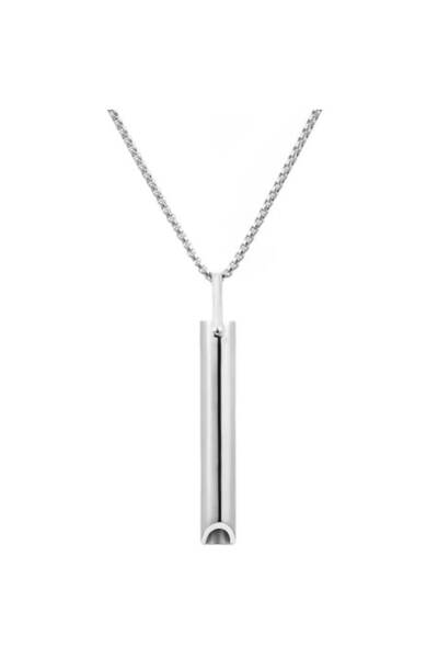 Vaxiuja Colier cu tematică de respirație conștientă, oțel inoxidabil, căi res...