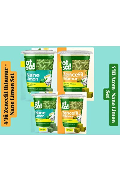 Otsa 4x Küp Nane Limon - Zencefil Ihlamur Çay Seti