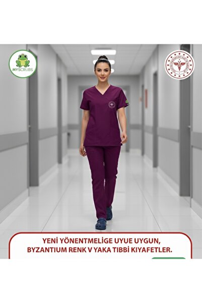 Myscrubs Yeni Yönetmelik –Mor Ebe Forması- Byzantium Renk – Alpaga & Likralı ...