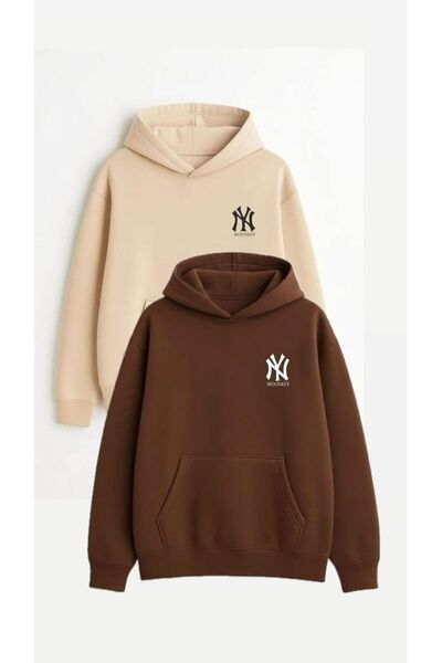 woonkey Unisex Oversized Hooded Sweat | Winter Thick Fabric | Soft Fleece Underwear | 2 Colors – Beige / Brown