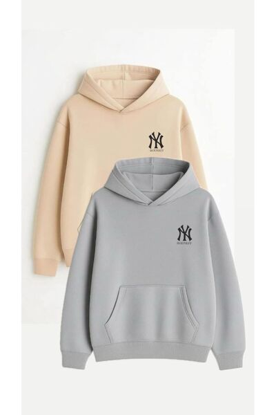 woonkey Unisex Oversized Hooded Sweat | Winter Thick Fabric | Soft Fleece Underwear | 2 Colors – Beige / Brown