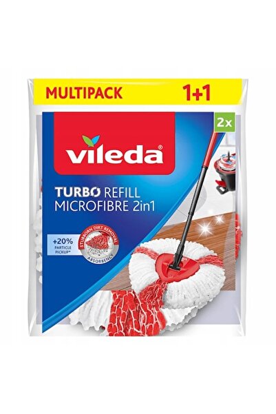 Vileda Set of 2 replacement heads for Turbo 2-in-1 rotary mop, white-red