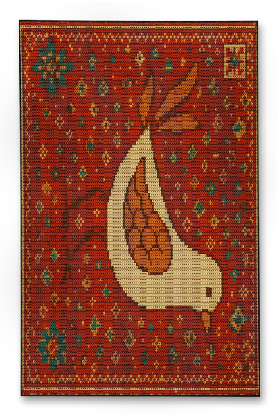 Rugs Modern Halı سجادة ديكور حديثة من MOSSO ذات قاعدة منسوجة بنقوش حمراء ونقو...