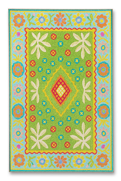 Rugs Modern Halı MOSSO Πολύχρωμες Αποχρώσεις Λουλουδάτο και Διαμαντένιο Σχέδι...