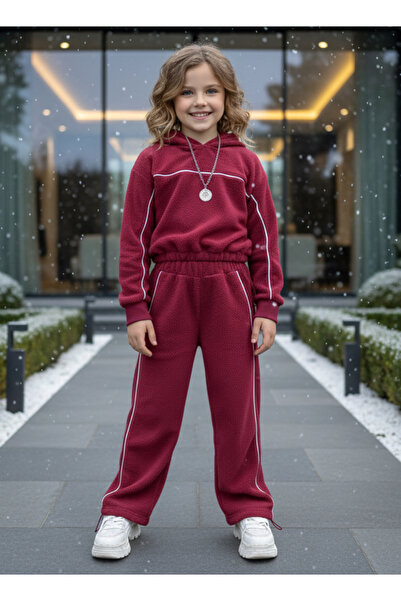Calisa Winter Girl's Hooded Fleece Tracksuit Set