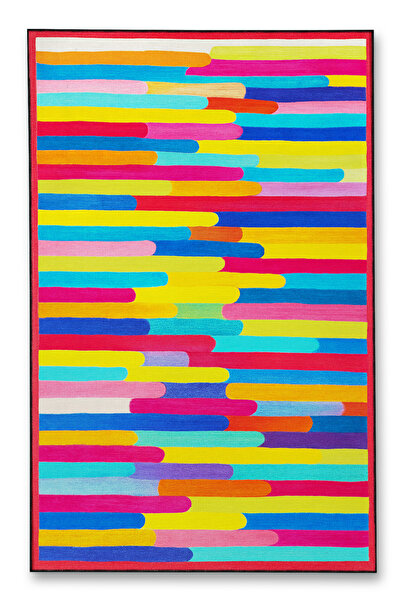 Rugs Modern Halı سجادة موسو متعددة الألوان ذات نمط مخطط للزينة mosso572